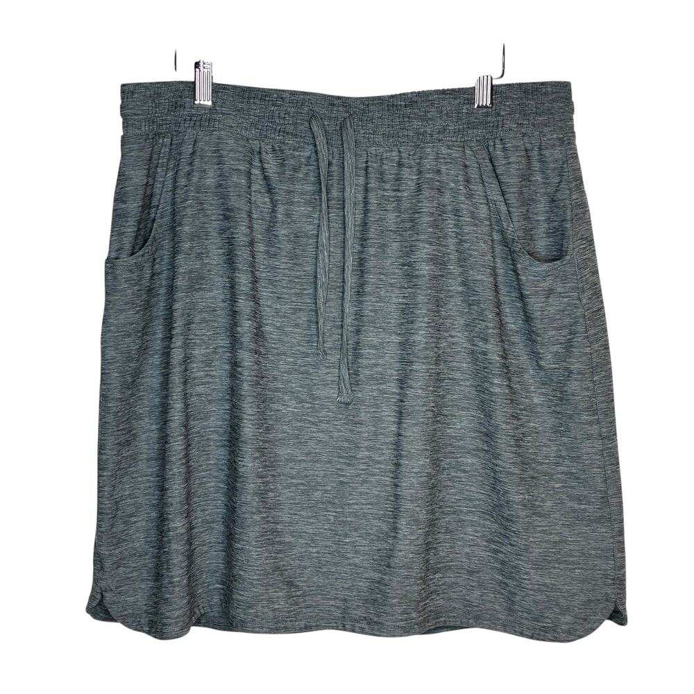 Duluth Trading Co Womens Size Large Armachillo Cooling Skort Heather Gray Pocket